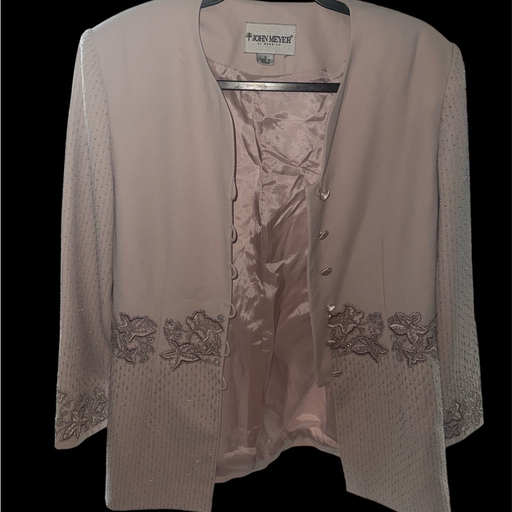 Adrianna Papell Light Pink Embellished Jacket